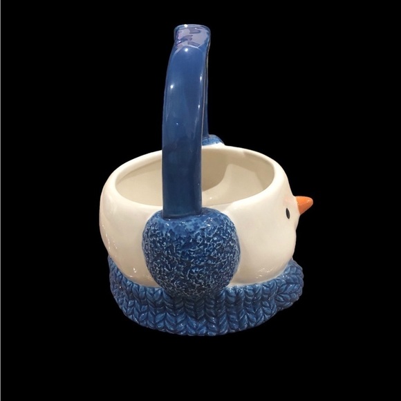ST NICHOLAS SQUARE /NWT/HOLIDAY SNOWMAN LET IT SNOW BASKET ,CANDY HANDLE BOWL - Picture 2 of 6